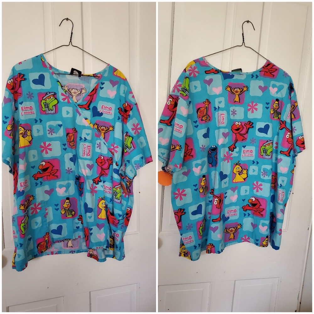 Sesame street scrub top